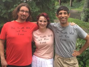 Michael Sahota with two friends in Asheville, NC